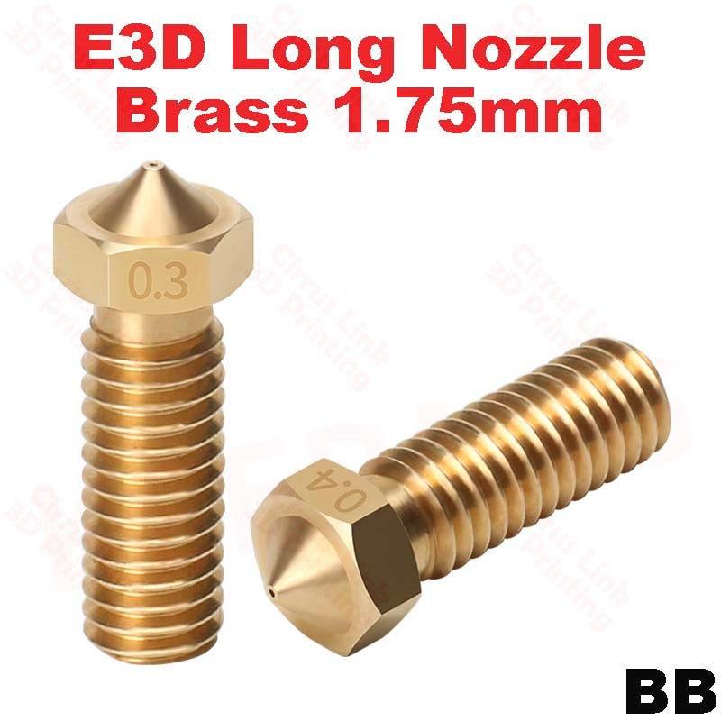 Nozzle E3D Volcano Brass M6 threaded nozzle for 1.75/3mm - Long design