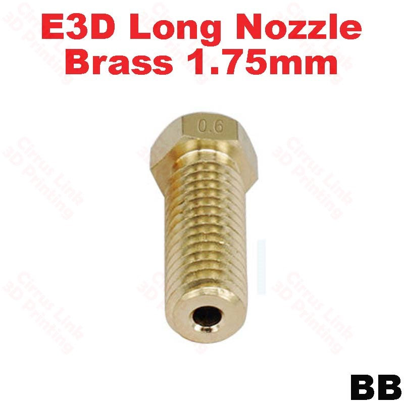 Nozzle E3D Volcano long Brass M6 threaded nozzle for 1.75/3mm.