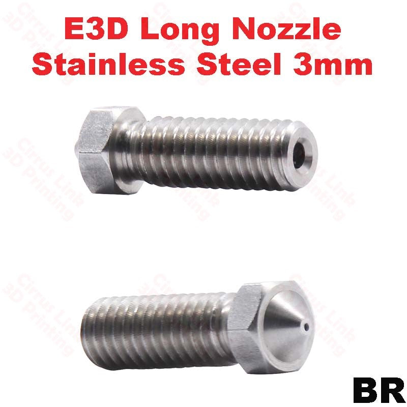 Nozzle E3D Volcano long SS M6 threaded nozzle.