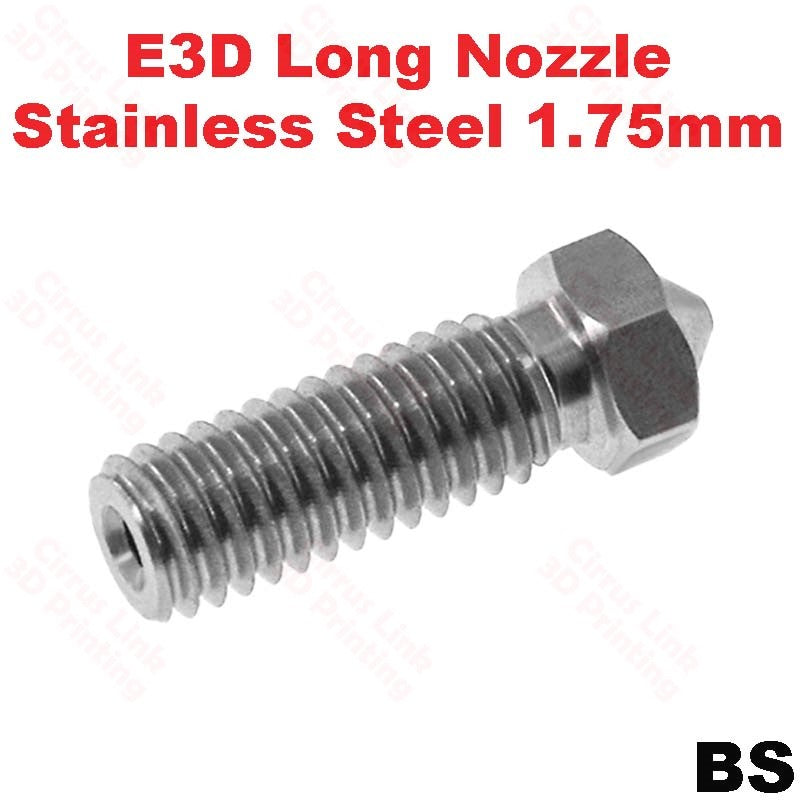 Nozzle E3D Volcano long SS M6 threaded nozzle - High-performance stainless steel for precise 3D printing.