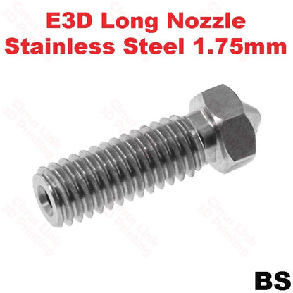 Nozzle E3D Volcano long SS M6 threaded nozzle - High-performance stainless steel for precise 3D printing.