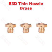 Nozzle E3D Thin Brass M5 threaded nozzle for 1.75/3mm - High-quality nozzle for precise 3D printing.