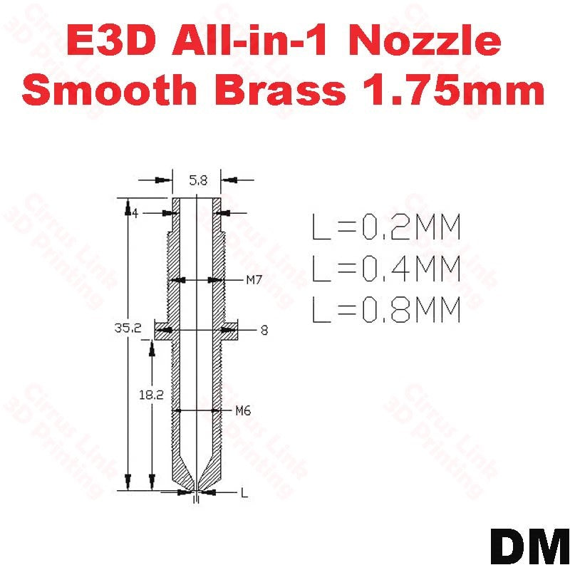OpenBuild - Nozzle All in one E3D Brass nozzle - 1-5mm.