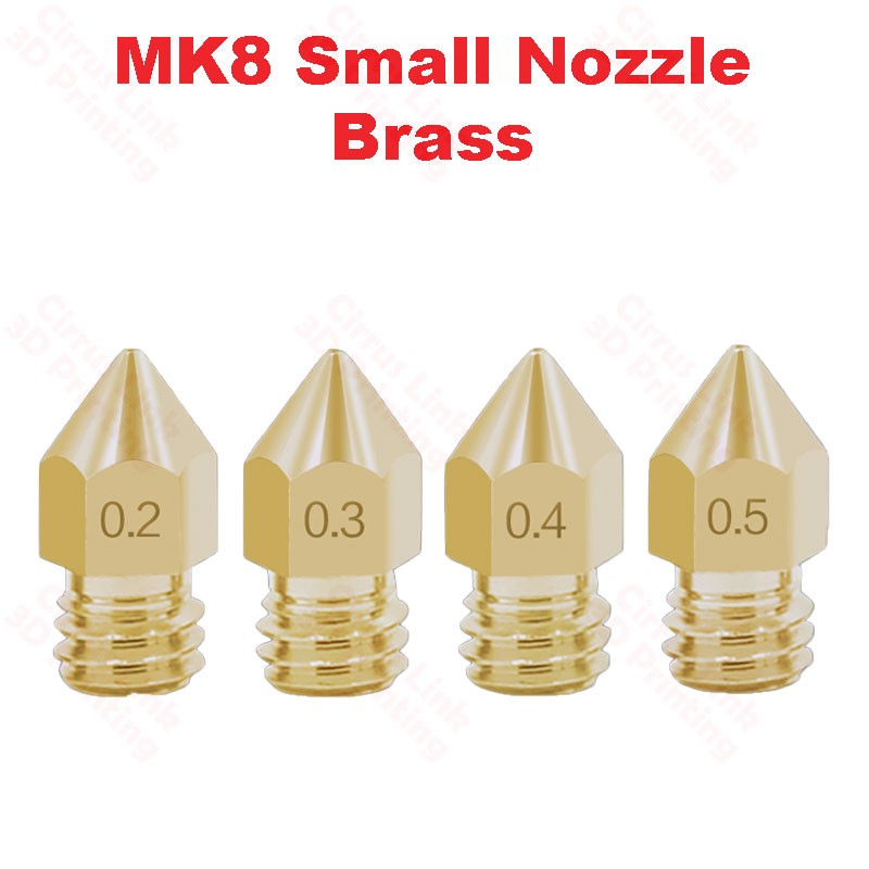 Nozzle MK8 Brass M6 threaded nozzle for 1.75/3mm - High-quality brass nozzle for precise 3D printing.