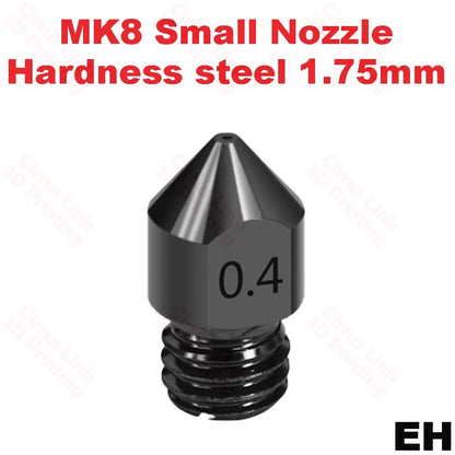 Nozzle MK8 hardness Steel M6 threaded nozzle for 1.75/3mm - Durable and versatile nozzle for precise 3D printing.