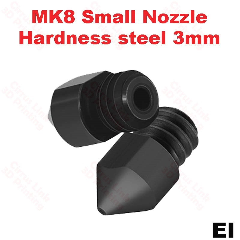 Nozzle MK8 hardness Steel M6 threaded nozzle for 1.75/3mm: Precise and durable 3D printer accessory.