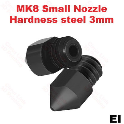 Nozzle MK8 hardness Steel M6 threaded nozzle for 1.75/3mm: Precise and durable 3D printer accessory.