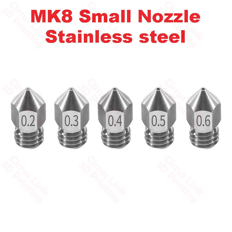 Nozzle MK8 Stainless Steel M6 threaded nozzle for 1.75/3mm - High-quality nozzle for precise 3D printing.