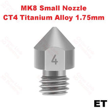 Nozzle MK8 TC4 Titanium Alloy M6 threaded nozzle for precise 3D printing.