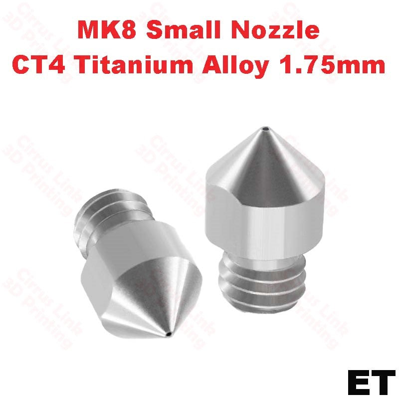 Nozzle MK8 TC4 Titanium Alloy M6 threaded nozzle for precise 3D printing.
