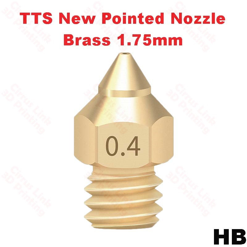 Nozzle TTS Pointed Brass M6 threaded nozzle for precise and efficient 3D printing.