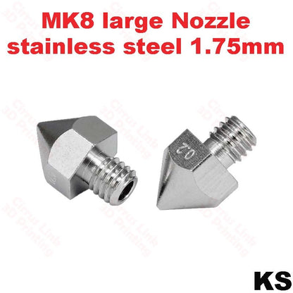 High-quality stainless steel M6 threaded nozzle for 1.75/3mm filament. Perfect for precise 3D printing.