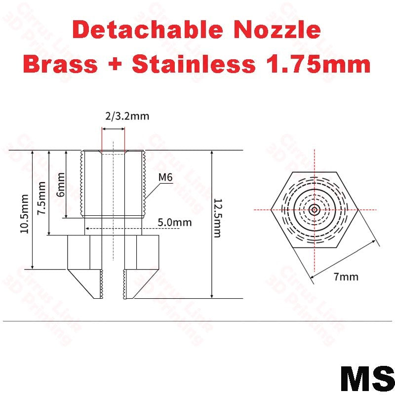 Nozzle Detachable Airbrush M6 threaded nozzle - High-quality detachable M6 threaded nozzle for airbrushing.