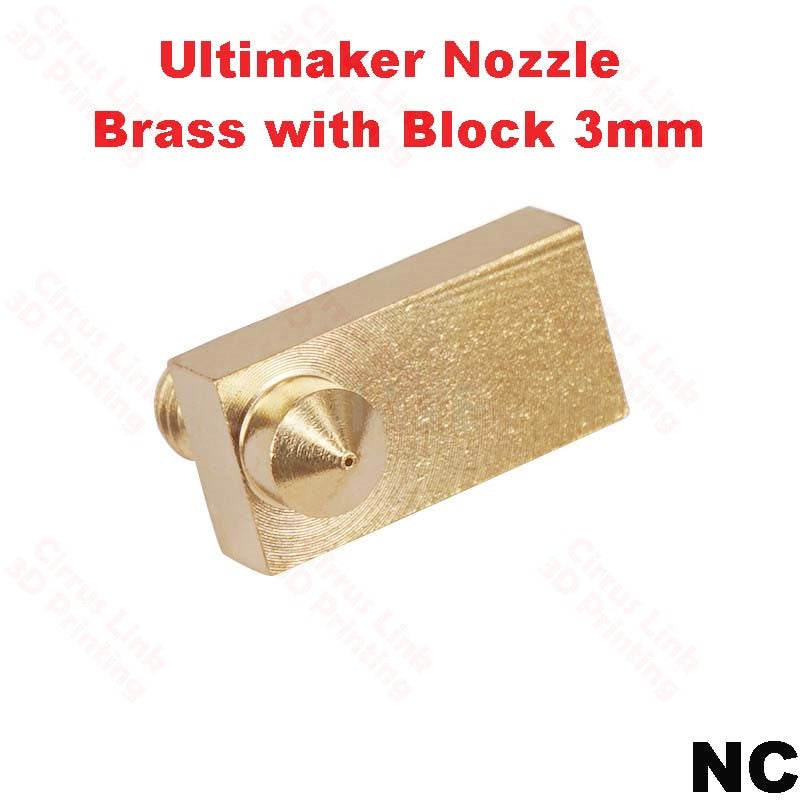 Nozzle Ultimaker Brass with Block M6 threaded nozzle - High-quality brass nozzle for Ultimaker printers.