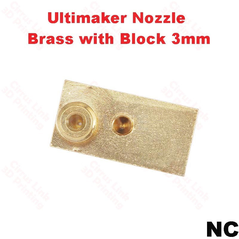 Nozzle Ultimaker Brass with Block M6 threaded nozzle - High-quality brass nozzle for precise 3D printing.