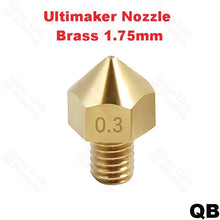Nozzle Ultimaker Brass M6 threaded nozzle for precise 3D printing.