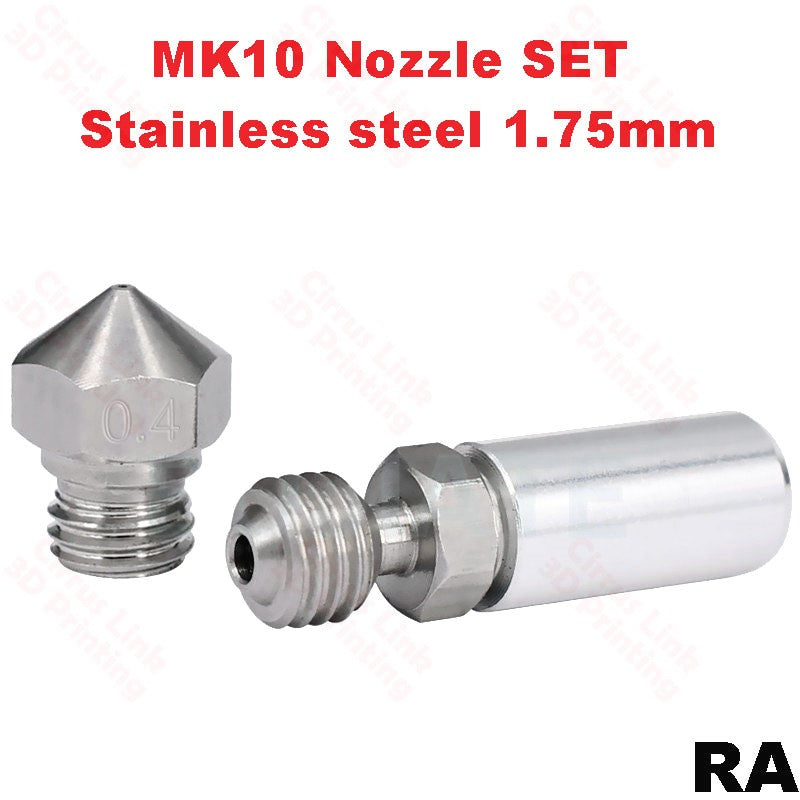 High-quality stainless steel MK10 nozzle set with M7 threading for optimal performance.