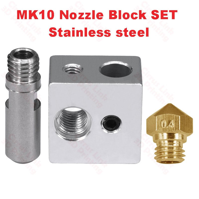 Nozzle MK10 Stainless steel Throat Block SET M7 threaded nozzle - High-quality stainless steel throat block set.