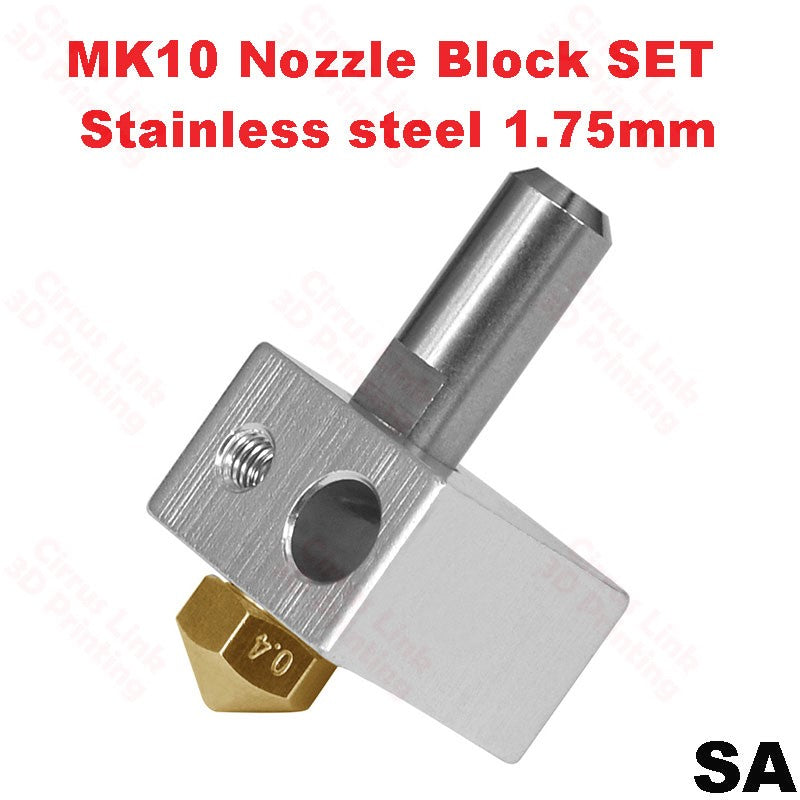 High-quality stainless steel throat block set with M7 threaded nozzle for Nozzle MK10. Durable and reliable. #3Dprinting
