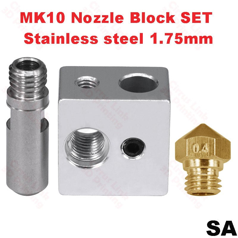 High-quality stainless steel Nozzle MK10 Throat Block SET with M7 threading for optimal performance.