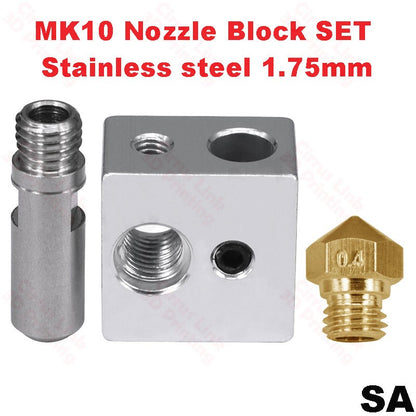 High-quality stainless steel Nozzle MK10 Throat Block SET with M7 threading for optimal performance.