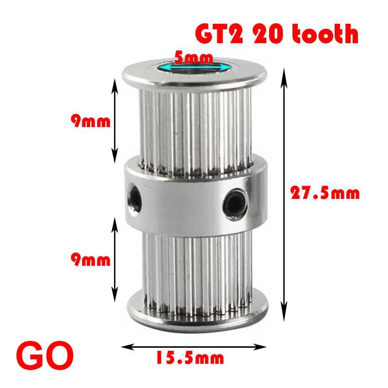 Sync Wheel Drive Dual Slots Aluminum for 6mm GT2 Timing Belt