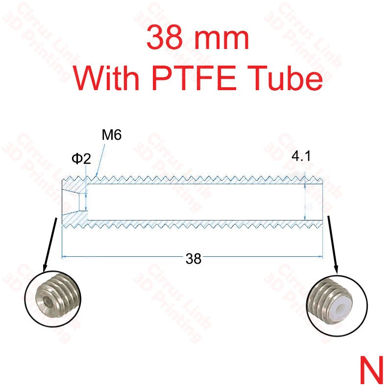 MK8 3D Printing 38mm with PTFE Tube Throat Perth selling now.