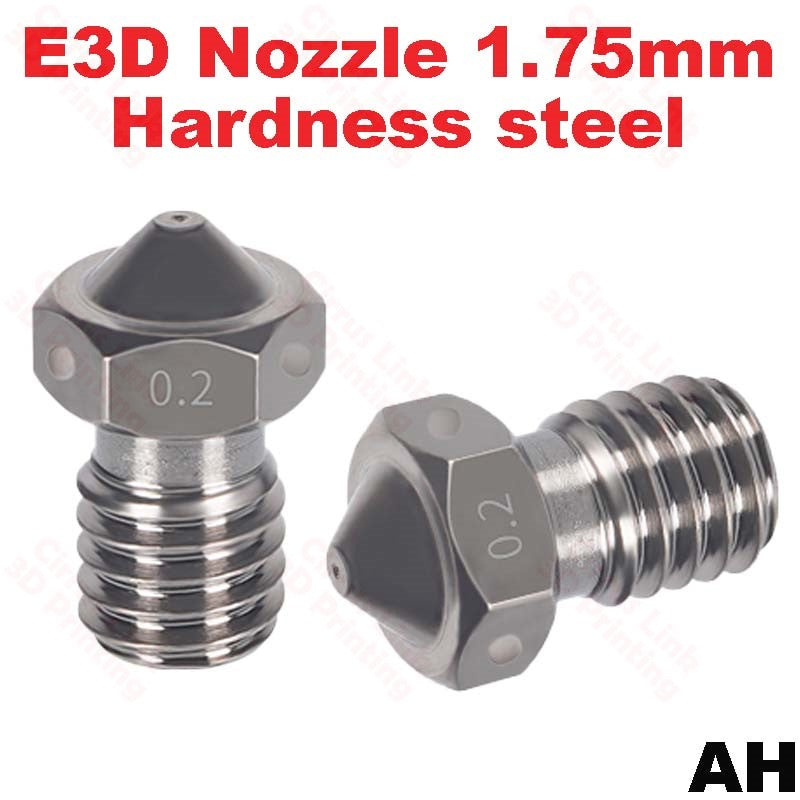 Nozzle E3D V5/V6 Hardened Steel M6 Threaded Nozzle for 1.75/3mm - Durable and Versatile.