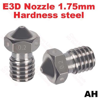 Nozzle E3D V5/V6 Hardened Steel M6 Threaded Nozzle for 1.75/3mm - Durable and Versatile.