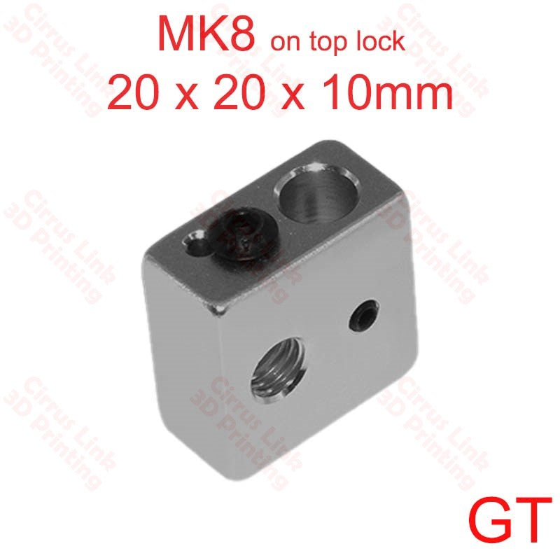 Keep your 3D printer running smoothly with the high-quality Heating Block MK8 (20X20X10) mm~ 3 types - efficient and dependable.