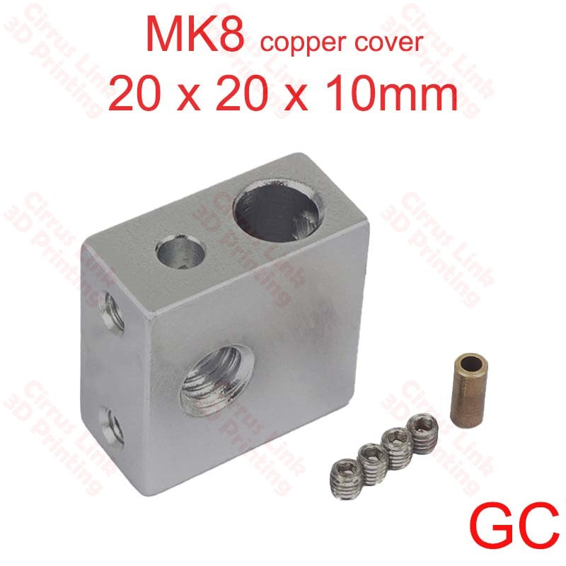 High-quality Heating Block MK8 - Choose from 3 types in 20X20X10 mm size