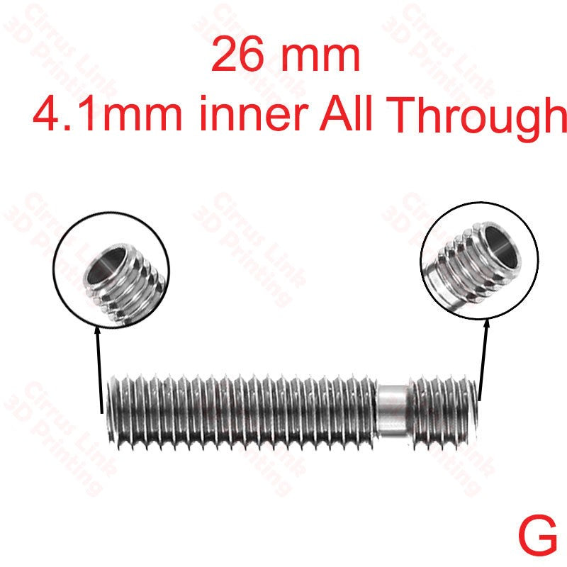 Throat MK8 Threaded 26.5mm long - High-quality threaded throat for MK8 extruders, 26.5mm in length.