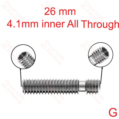 Throat MK8 Threaded 26.5mm long - High-quality threaded throat for MK8 extruders, 26.5mm in length.