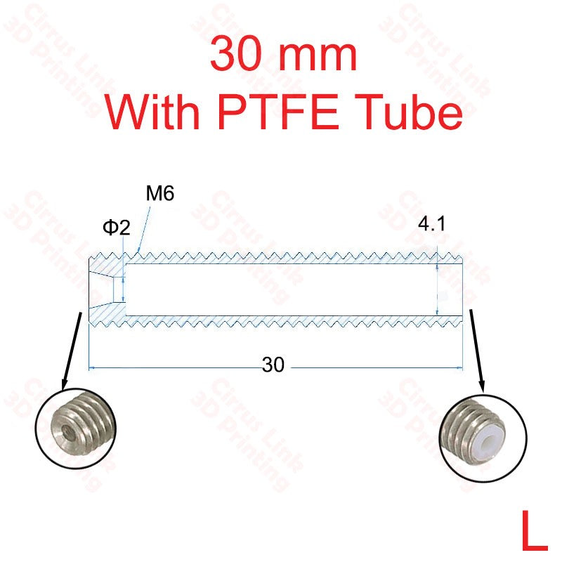 MK8 3D Printing 30mm with PTFE Tube Throat Perth selling now.
