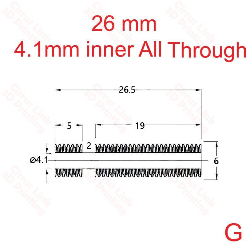 Throat MK8 Threaded 26.5mm long - High-quality threaded throat for MK8 extruder with a length of 26.5mm.