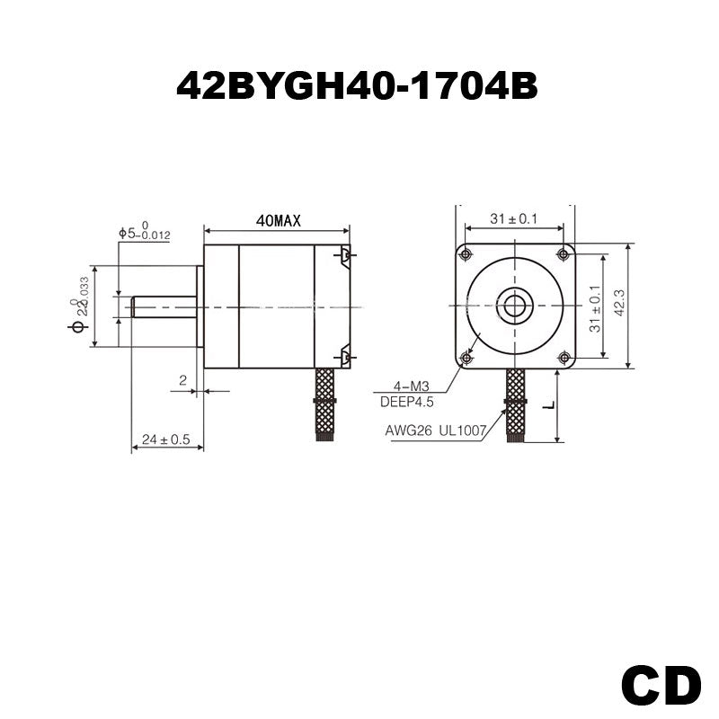 Stepper Motor Dual Shaft Nema 17 42BYGH40-1704B - CD