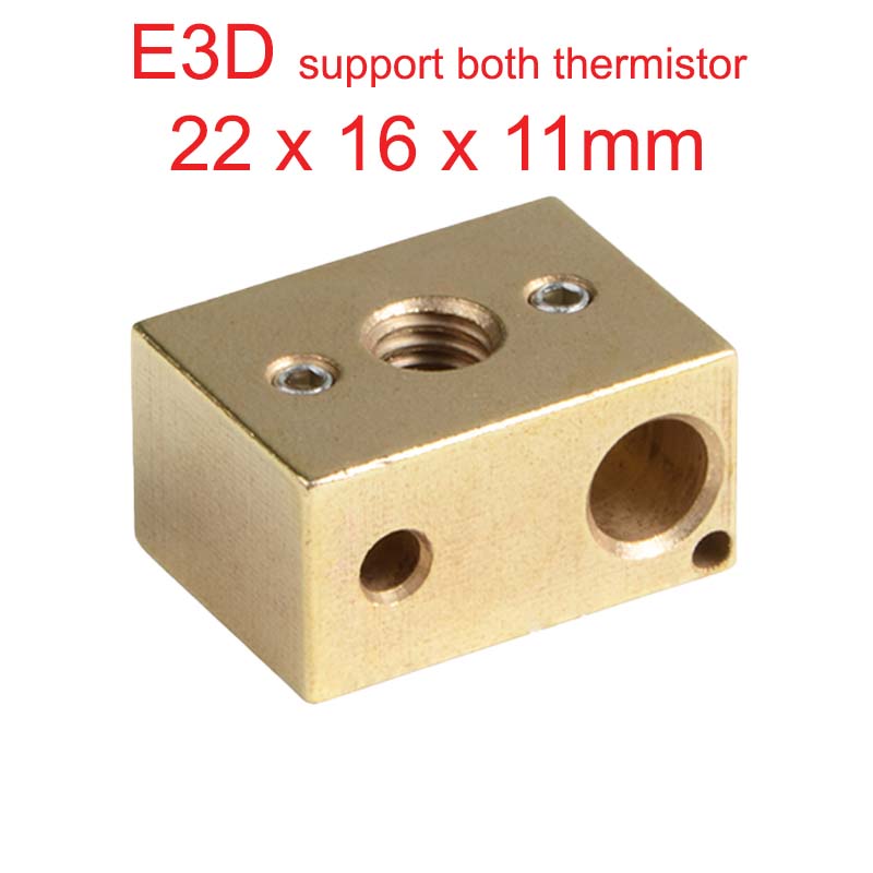 Full metal E3D 3D printing heat block which support 2 type thermistors now available in Perth.
