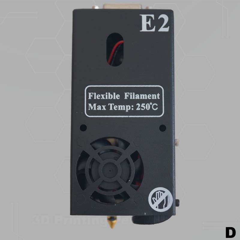 "MakerPi P3 PRO removable Hotend Head - Flexible Filament" - A versatile hotend head for the MakerPi P3 PRO, compatible with flexible filaments.