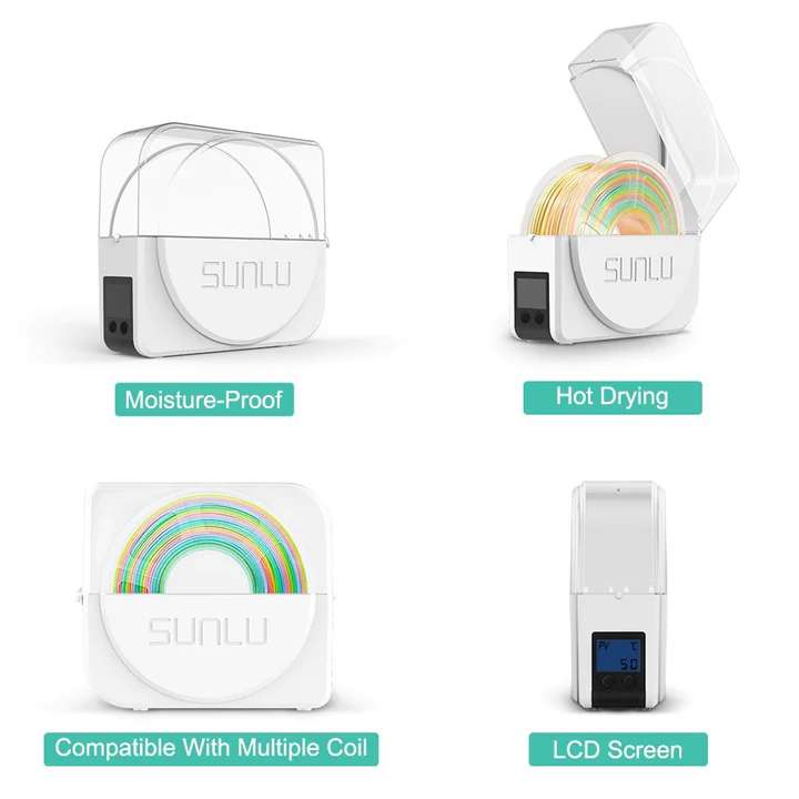 The innovative SUNLU S1 Plus filament dryer box showcased in a Perth-based 3D printing shop