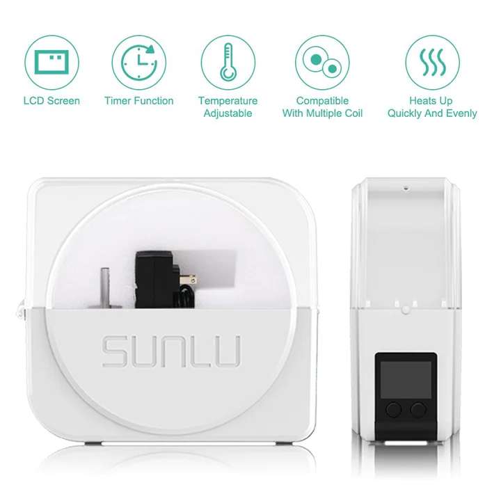 An opened SUNLU filament dryer box S1 Plus revealing its features, selling in Perth.