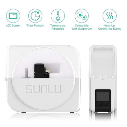 An opened SUNLU filament dryer box S1 Plus revealing its features, selling in Perth.