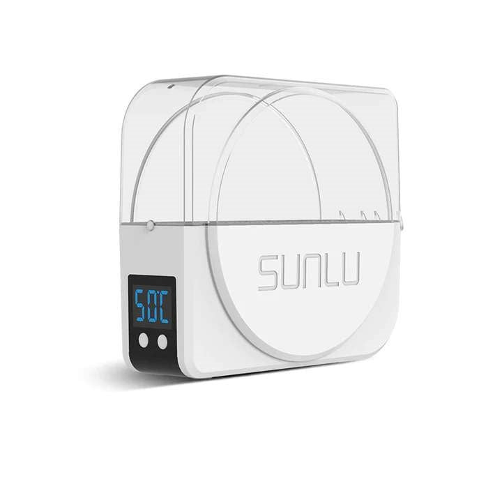 A sleek SUNLU S1 Plus filament dryer box displayed at a store in Perth