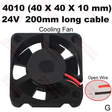 Cooling Fan 4010 40x40x10mm 24V 200mm - Efficient cooling solution for electronics.
