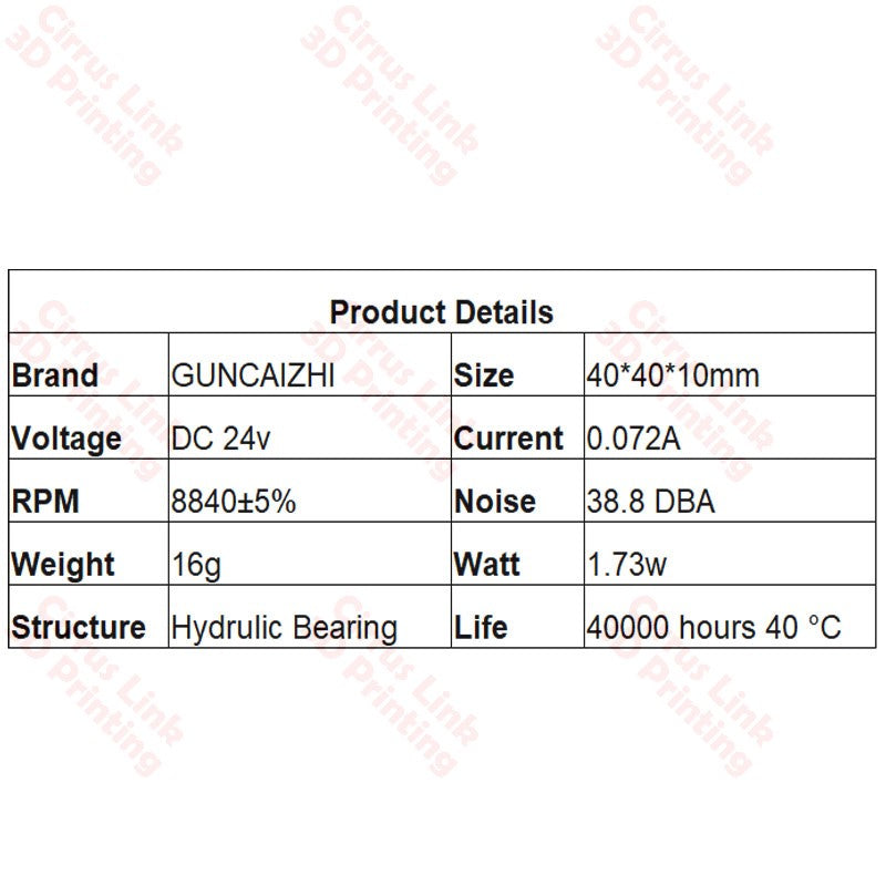 Cooling Fan 4010 40x40x10mm 24V 200mm - Efficient and powerful cooling solution for your electronics.