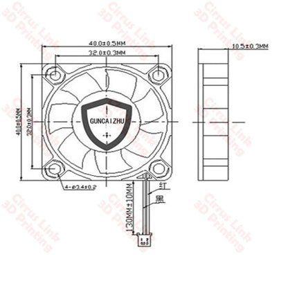 High-performance Cooling Fan 4010 40x40x10mm 24V 200mm - Efficient and Reliable