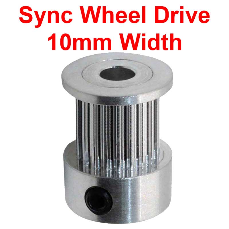 Sync Wheel Drive Aluminum for 10mm GT2 Timing Belt - Optimal performance and durability.
