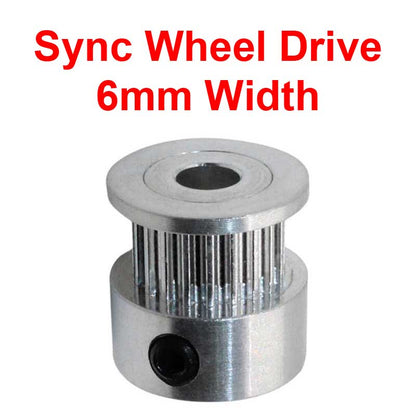 Sync Wheel Drive Aluminum for 6mm GT2 Timing Belt - Optimal performance and durability.