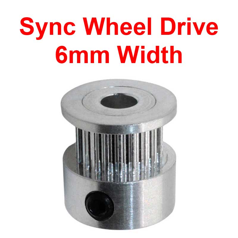 Sync Wheel Drive Aluminum for 6mm GT2 Timing Belt - Optimal performance and durability.
