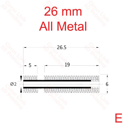 Throat MK8 Threaded 26.5mm long - High-quality throat for 3D printers with a 26.5mm length. Perfect for precise and efficient printing.