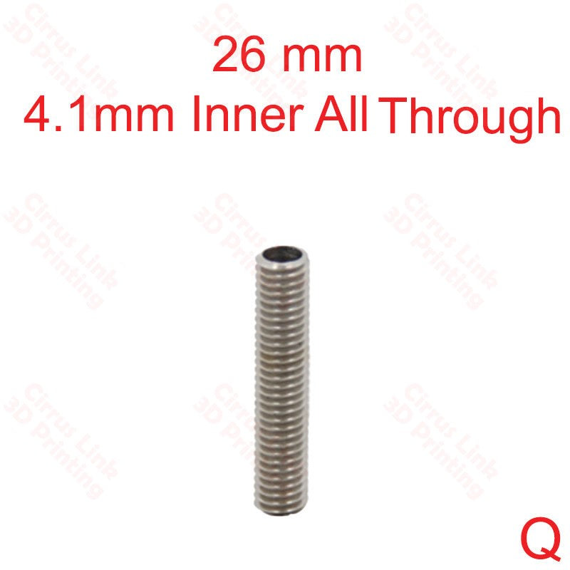 Throat MK8 All Threaded 26mm-50mm long: High-quality all-threaded throat for MK8 extruder, available in lengths from 26mm to 50mm.